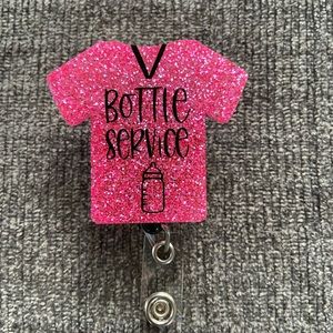 Bottle Service Retractable Name Badge Reel ID Holder